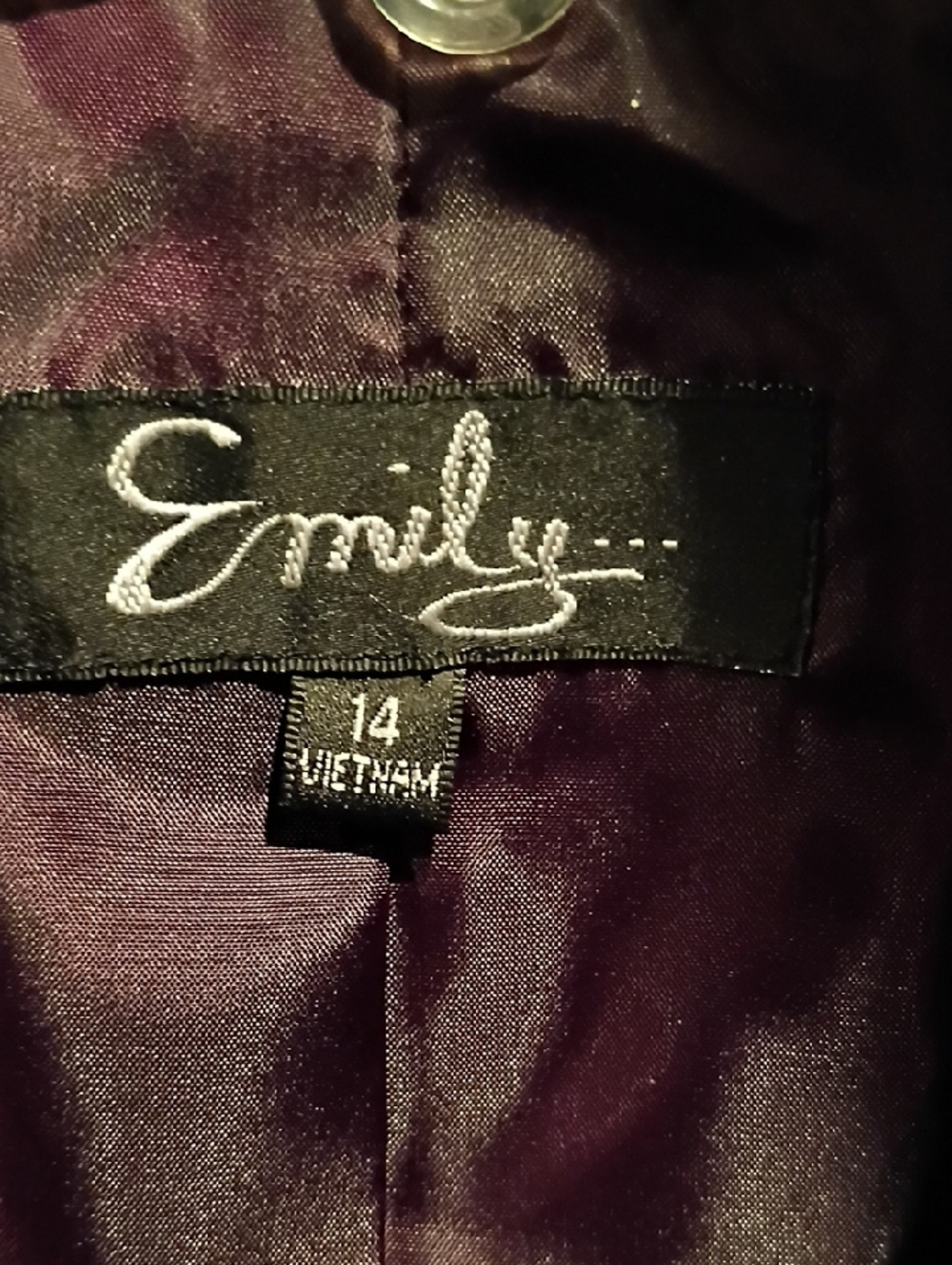 FINAL PRICE EMILY Eggplant 2-pc Skirt Suit With Double Front Hem